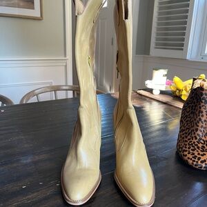 BCBG Yellow Leather Heeled Boots